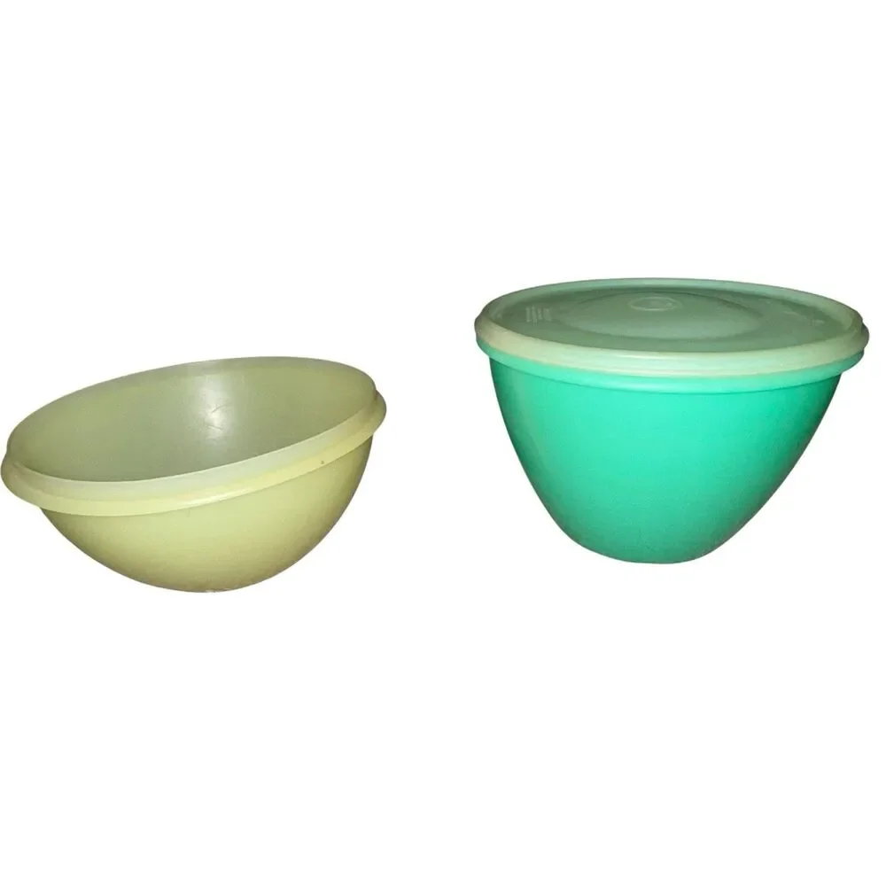 Vintage Tupperware Jadeite Wonderlier‎ (2) & Crisp It Bowl 1 Lid Greens